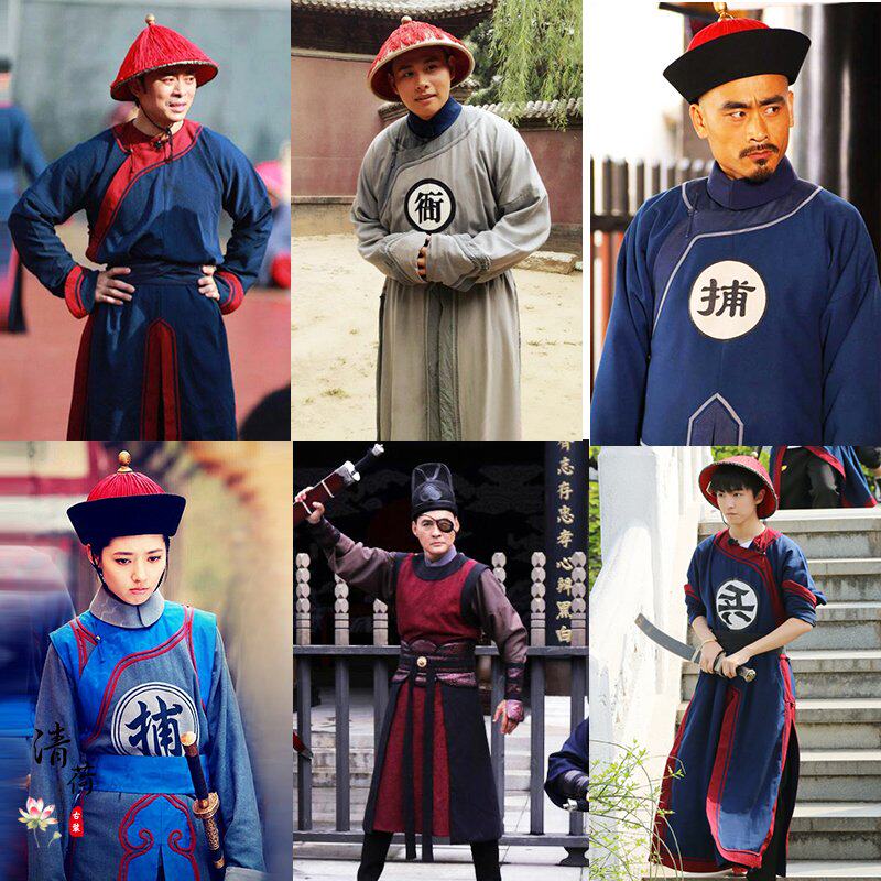 影视古装捕快同款古装清朝官兵服捕头服棉麻群演服带刀侍卫演出服