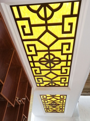 通花板pvc镂空吊顶装饰雕花板新中式走廊花格隔断玄关屏风背景墙