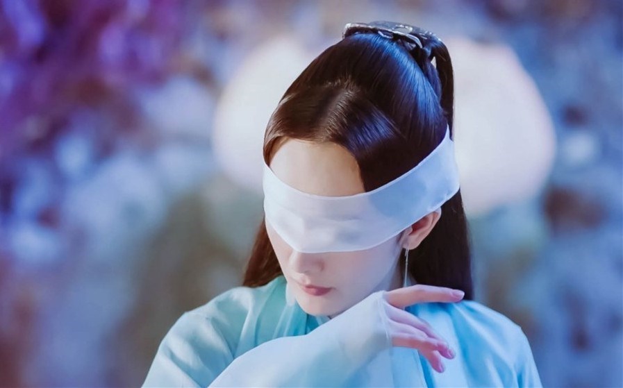 蒙眼丝带飘带古装头饰遮眼纱蒙眼布道具拍摄面纱古风发带汉服复古