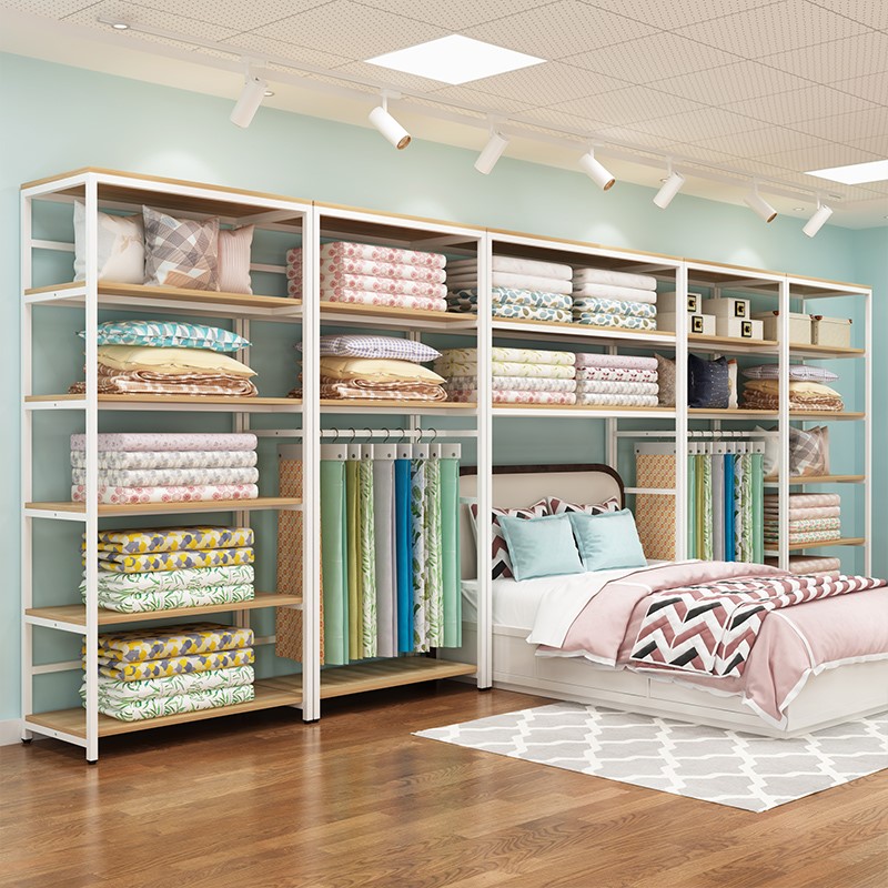 家纺展示柜_家纺货架展示架床上用品四件套货架陈列柜架子被芯枕头