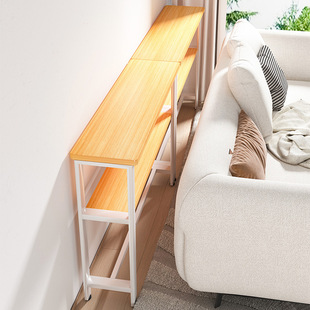 沙发后置物架床头床尾床边缝隙夹缝柜收纳柜玄关架长条架书架实木