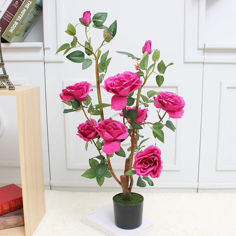 假花盆栽室内装饰仿真植物牡丹花客厅摆件落地塑料花大型假树