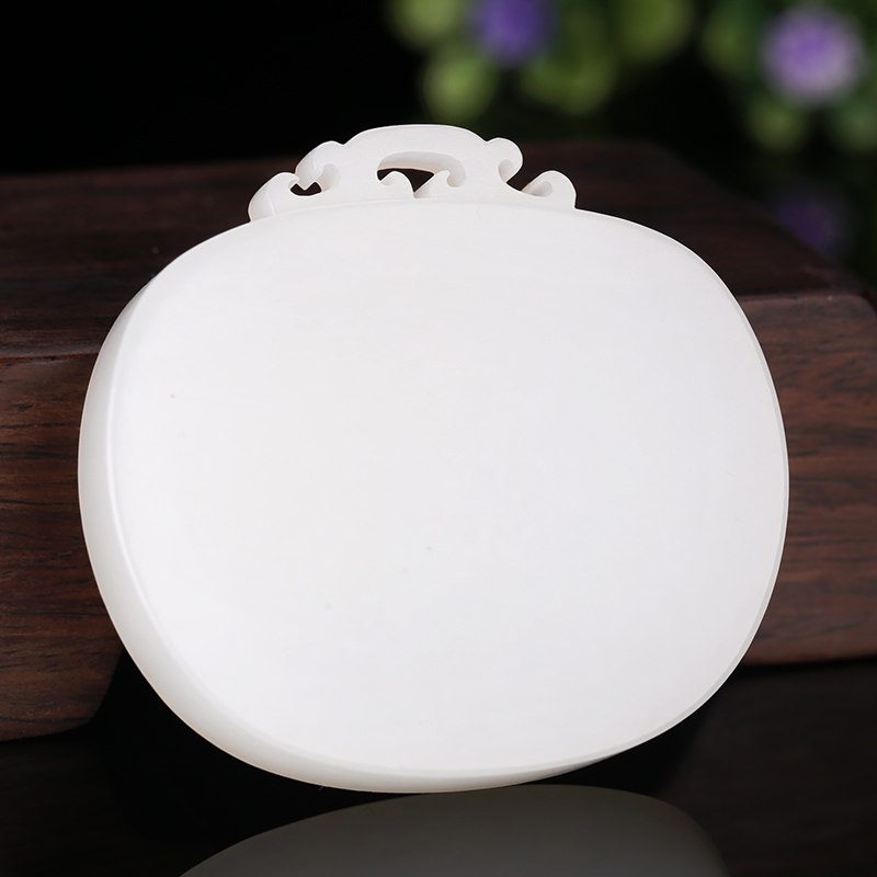 【羊脂玉结构过灯】和田玉羊脂玉 平安无事牌挂件 54.827克