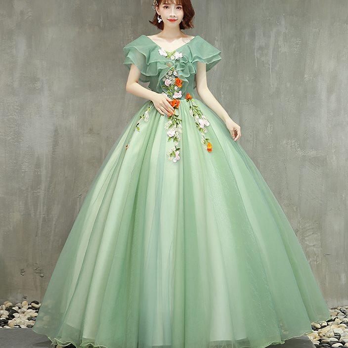 宴会晚礼服学生艺考礼服女主持人长款年会舞台演出服装独唱蓬蓬裙