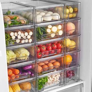 冰箱抽屉式收纳整理神器摩登主妇冰收纳盒抽屉食品级冷冻保鲜盒推