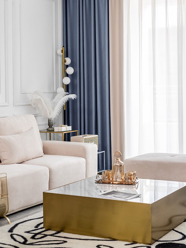 窗帘2020年新款北欧简约现代轻奢高档大气提花拼接客厅卧室遮光