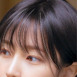 假刘海女自然前额空气真发全假发轻薄逼真蓬松无痕八字短真人发丝