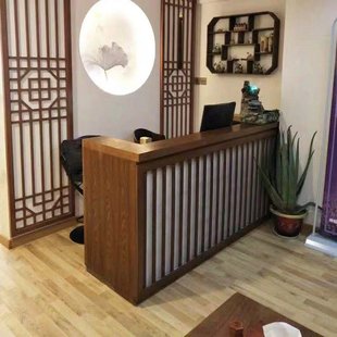 中式吧台收银台接待台民宿前台美容院