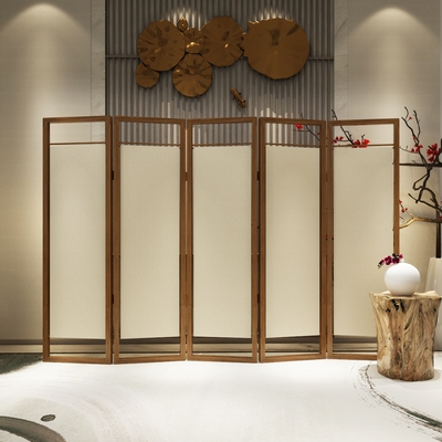 装饰客厅屏风实入户煞折中式日式木质玄关隔断进门落地挡屏办公室