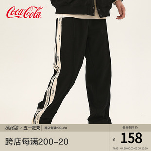 Coca-Cola/可口可乐休闲裤男夏季冰丝直筒长裤卫裤美式裤子运动裤