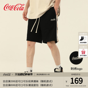 Coca-Cola/可口可乐 短裤男夏季美式潮牌休闲运动男生冰丝五分裤