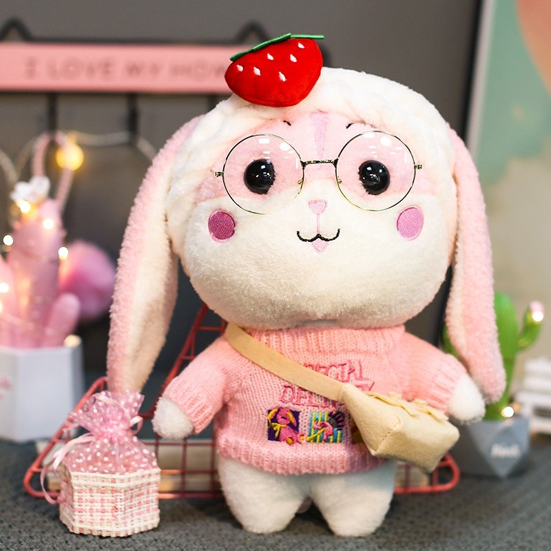 兔子解闷玩具可爱毛绒玩具超萌垂耳兔娃娃公仔睡觉玩偶生日礼物