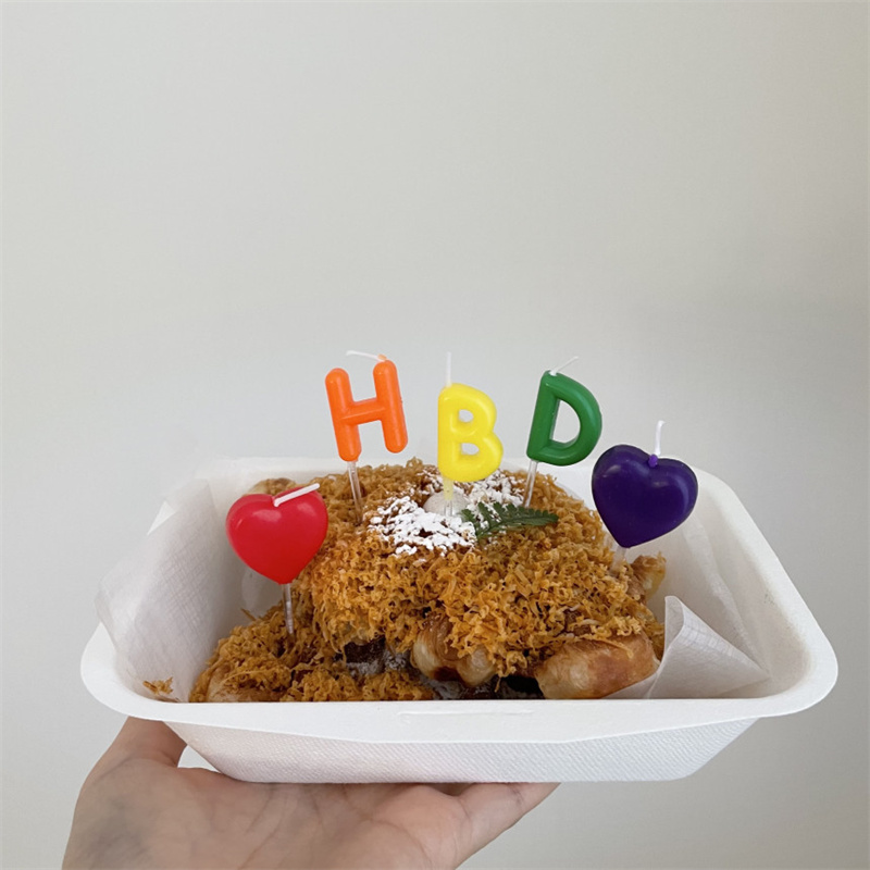 ins生日拍照蜡烛字母缩写HBD甜品台蛋糕周岁装饰道具创意派对布置
