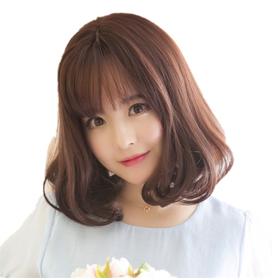 假发梨花头短卷发空气齐刘海图片