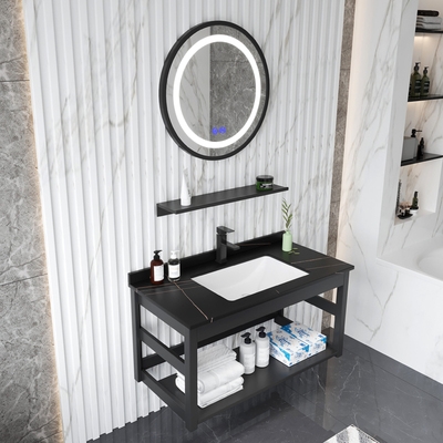 轻奢岩板浴室柜组合卫生间洗手盆洗脸盆洗漱台池智能镜简约小户型