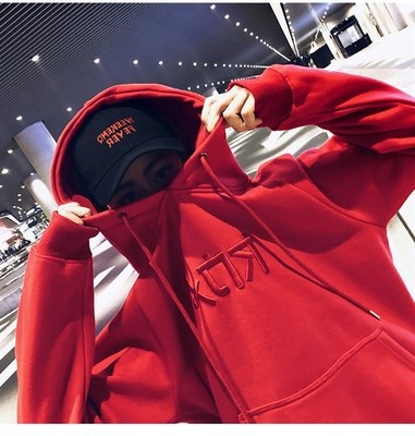 红色卫衣新款2021爆款女