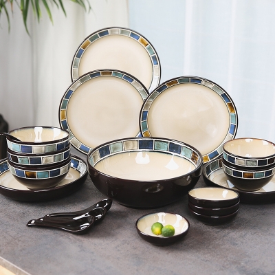 新品套碗碗碟套装家用套碗盘碟北欧陶瓷餐具碗盘盘子组合4人