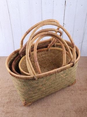 竹编菜篮b手提家用手工编织制品大中小号收纳筐买菜购物环保竹篮