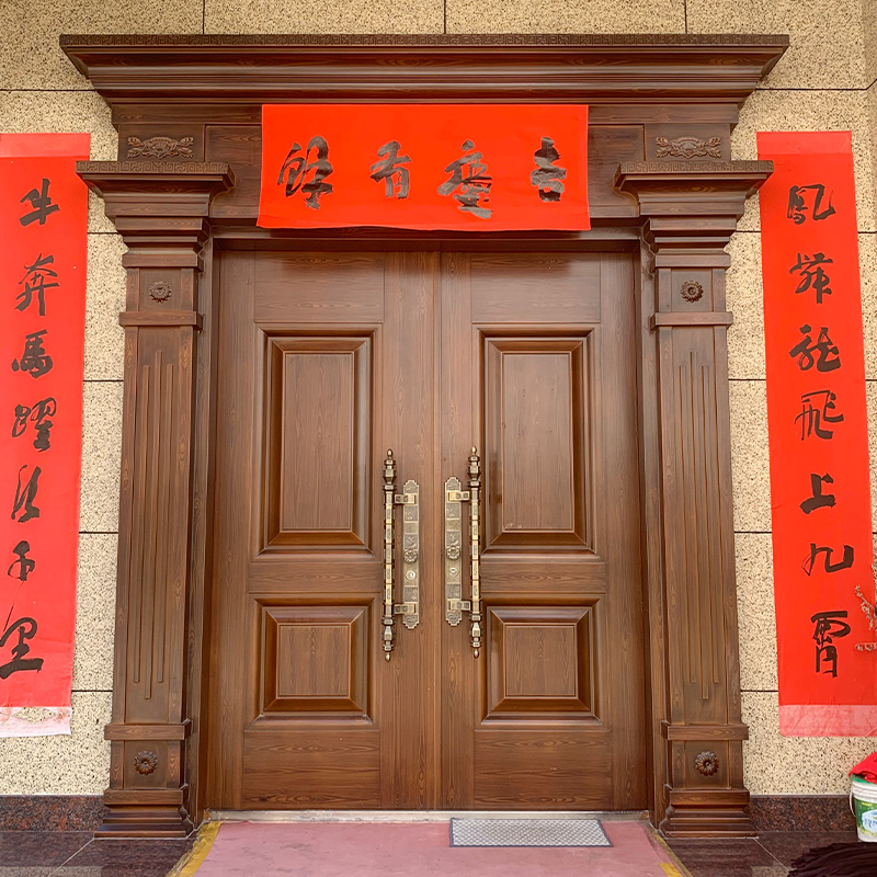 大门双开门家用乡村大门仿铜门对开大门自建房别墅大门中式入户门