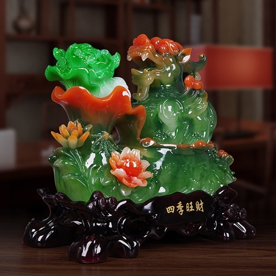 招财貔貅玉白菜摆件店铺开业礼品开店送礼客厅t办公室收银台装饰
