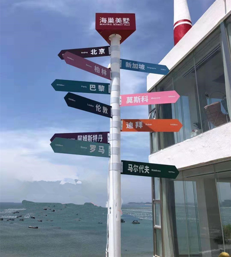 户外指示牌立式路边标识牌杆架导向牌小楼号道路景区公园引牌定
