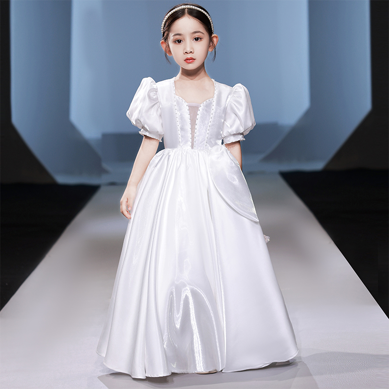 儿童晚礼服公主裙高端女童模特走秀小女孩主持人钢琴演出服秋冬款