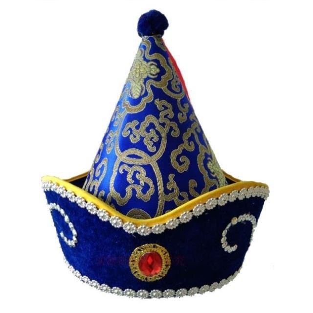 蒙古族帽子男成人民族风蒙古族头饰男舞蹈演出表演帽子尖顶帽子