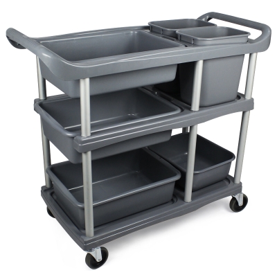 2021餐厅大号收餐车三层手推车塑料多功能移动a收集收碗餐具车食.