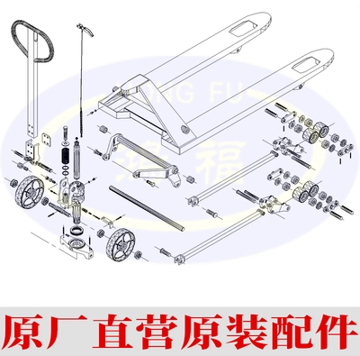 鸿福叉车配件手动液压搬运大全套承重轮子聚氨酯尼龙2t345t吨维.