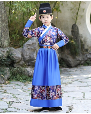 新品儿童汉服男童明制秋冬锦衣卫飞鱼服武侠风明朝古装中国风六扇
