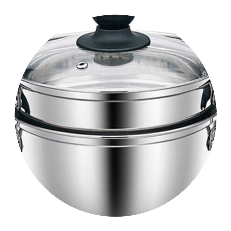 户外迷你小蒸锅16 18 20 22cm加厚不锈钢奶锅小蒸锅便携式汤锅牛