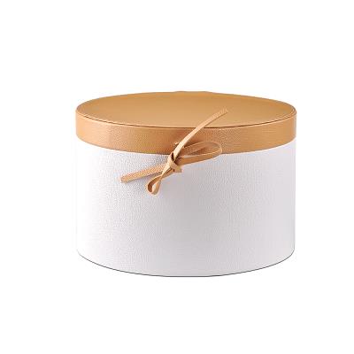 新品白色皮质圆形收纳桶绑绳装饰储物盒样板房衣帽间家居摆件收纳