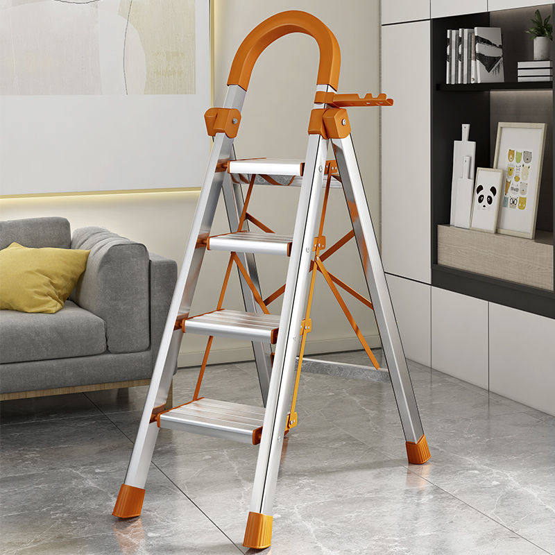 加厚梯子家用折叠梯铝v合金人字梯室内装修多功能梯不锈钢梯子楼