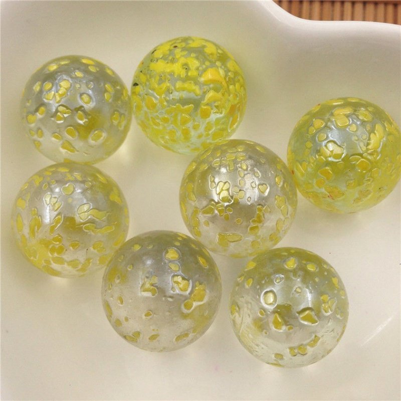 16mm透e明彩色芝麻弹珠玻璃球 芝麻溜溜弹 游戏机弹珠彩色球圆珠