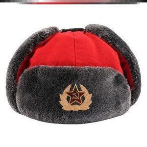 苏联雷锋帽军帽俄罗斯帽子加厚护耳保暖棉帽b站同款户外毛绒防寒