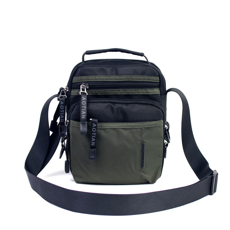 2020夏天男士小包防水牛津帆布单肩斜跨手提背包轻便休闲多层包邮