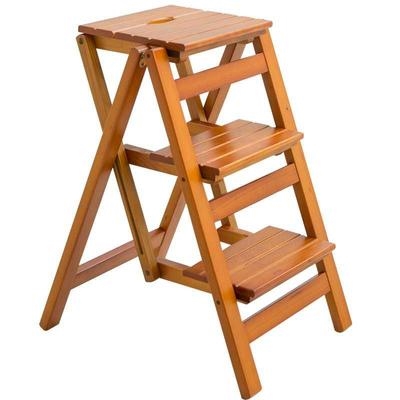 i木头梯子家用折叠多功能加厚室内两用登高梯实木三步z人字梯凳配