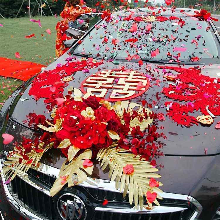 婚车主车装饰2021主婚车装饰车头花婚车花车结婚车队副车用品套装