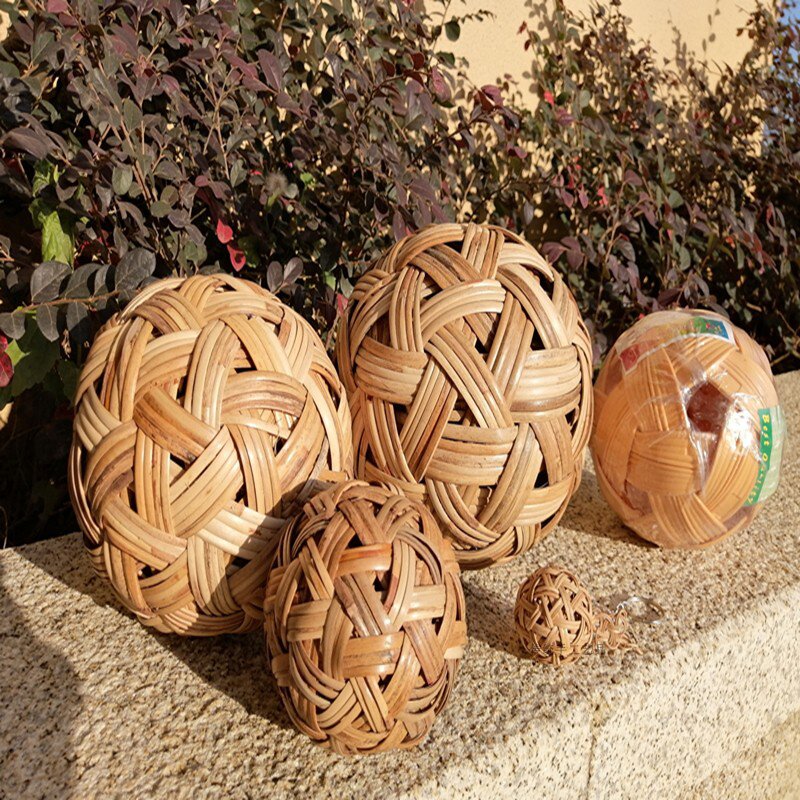 纯手工藤条编织g蹴鞠球民间亲子运动藤球电影拍摄道具挂饰足球包已售