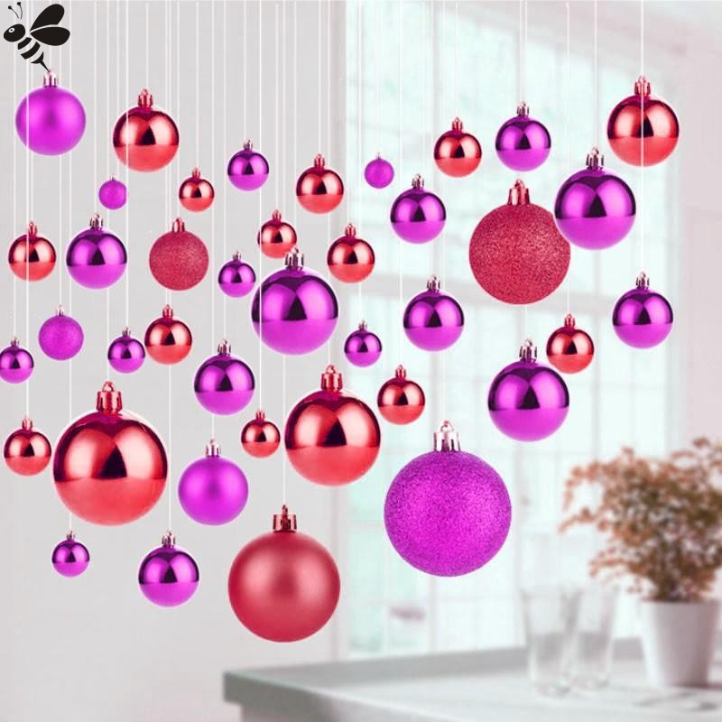 新品圣诞节装饰彩球挂件天花板吊饰橱窗屋顶吊球元旦s珠宝店铺布