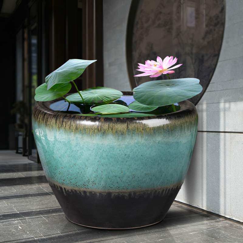 新新品景德镇陶瓷鱼缸养睡莲碗莲荷花缸客厅乌龟缸庭院别墅锦鲤
