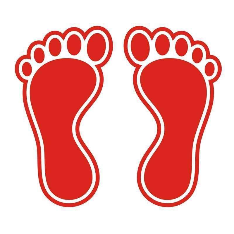 台阶欢迎幼儿园脚印地贴脚丫贴纸小心地滑光临楼梯台阶贴防水耐