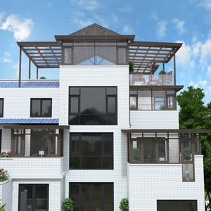 别墅阳台阳光房定制遮阳玻璃顶断桥铝合金窗纱一体中空钢化玻璃房