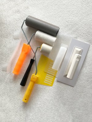 墙衣施工专用工具家用纤维涂料涂装透明抹子全套自刷防水加厚泥.