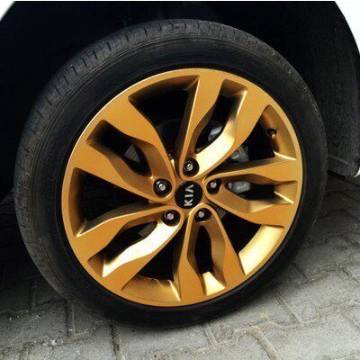 轮毂喷膜可手撕钢圈轮胎改装改色镀膜变色龙中网自喷漆汽车金色