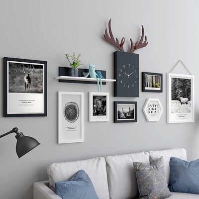 照片墙装饰自粘贴创意客厅相册相框挂墙组合现代简约相片墙背景墙