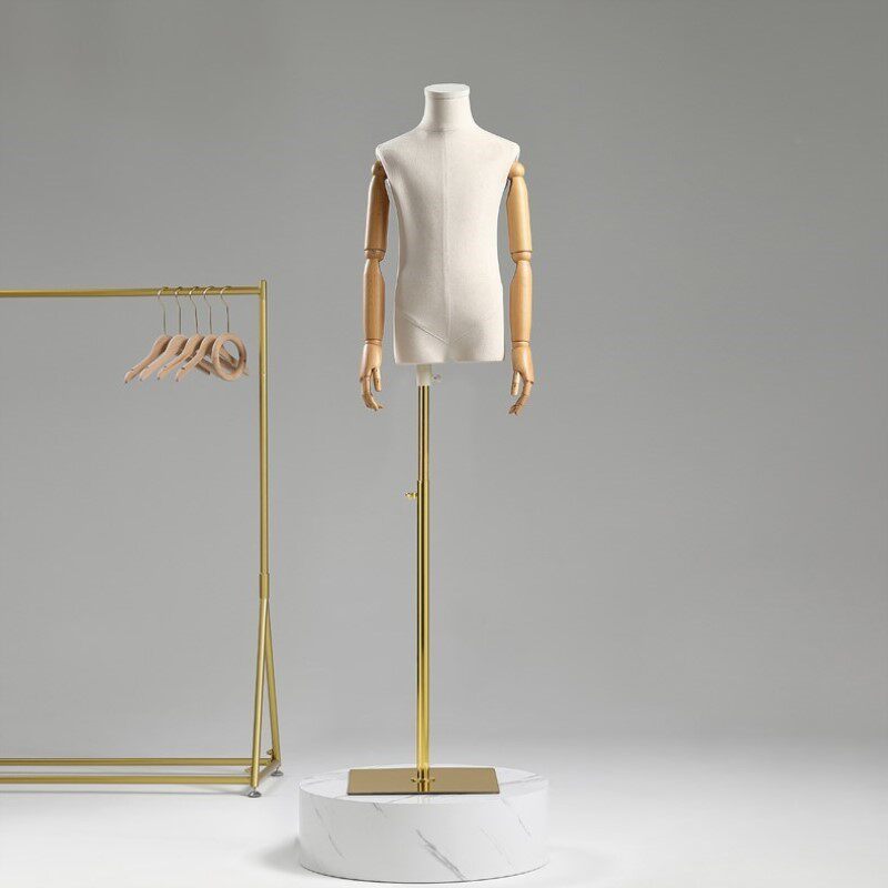 儿童模特道具半身橱窗展示彩色带头人台童装店男女小孩服装模特