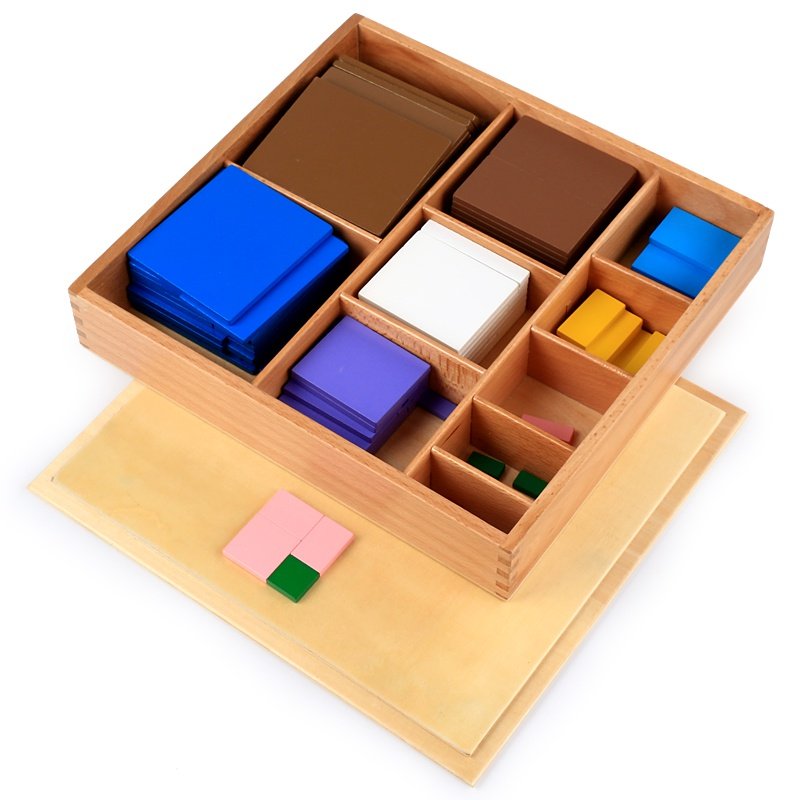 新品蒙氏教具蒙特梭利平方板幼儿园早教中心益智玩具3-6岁十项式