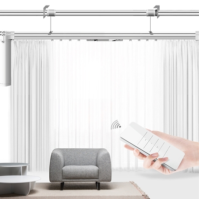 悠久电动窗帘遥控自动上下升降开合帘智能轨道杆家用超高窗复式.