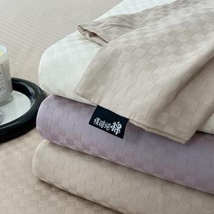 高端80支长绒纯床单单件100全贡缎被单紫色单人枕套三件套6